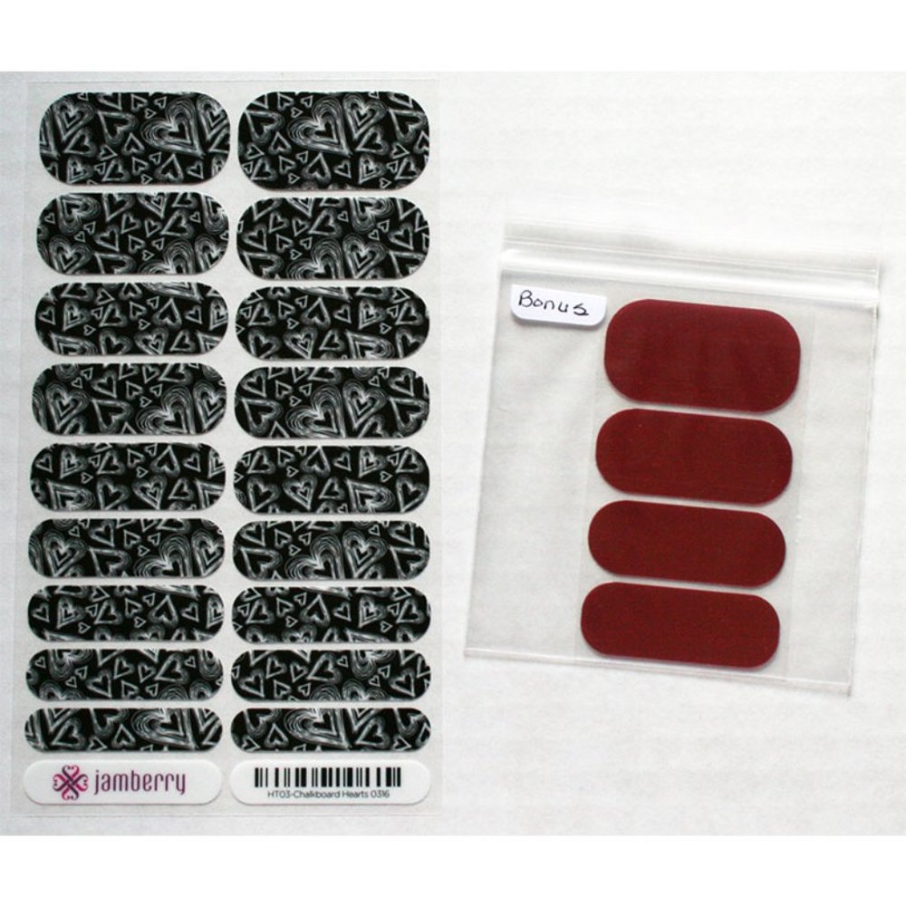 ✨3/$26 or 5/$39✨ 🆕 Chalkboard Hearts +Bonus Jamberry Wraps Retired